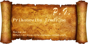 Prikosovits Izméne névjegykártya